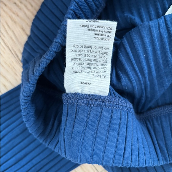 KOTN Navy Blue Ribbed Leggings - Picture 3 of 4